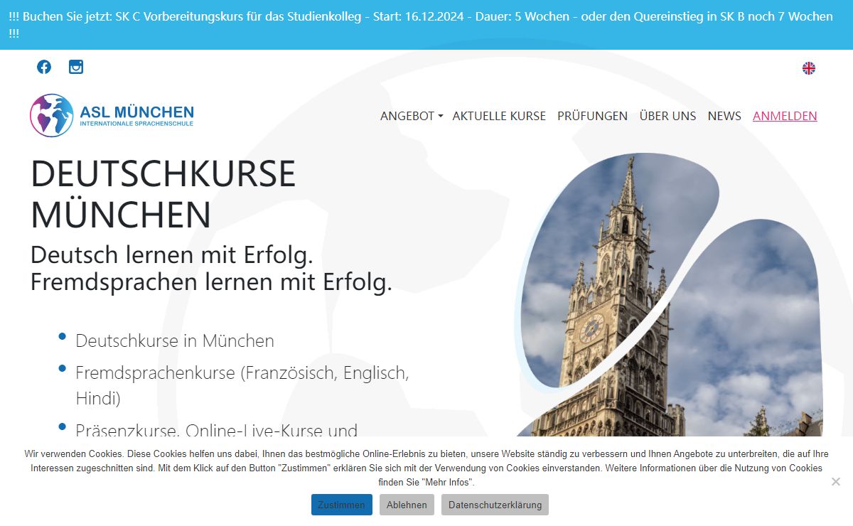 Deutschkurse München bei ASL internationale Sprachenschule