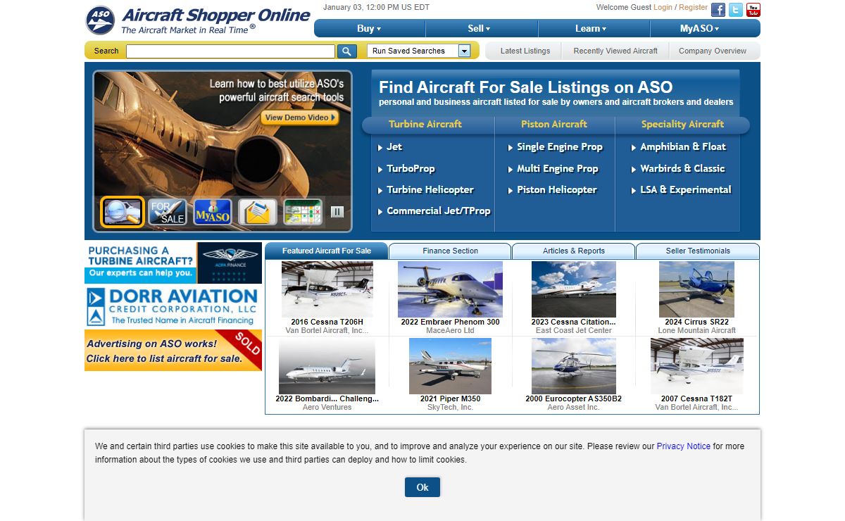 Airplanes and Aircraft for Sale | Buy and Sell | ASO