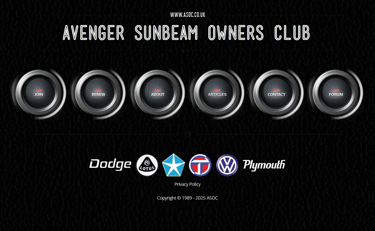 ASOC - Avenger Sunbeam Owners Club - Avenger Tiger - Sunbeam Lotus