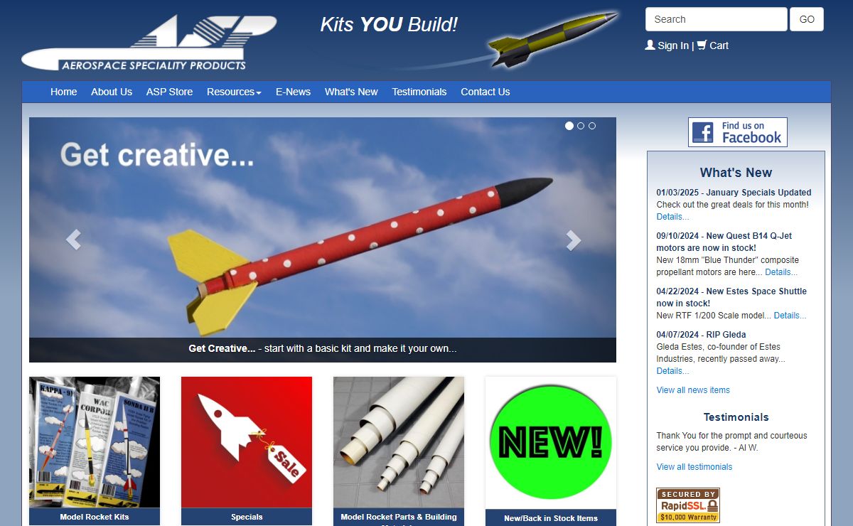 Model Rocket Kits, Components & Supplies
