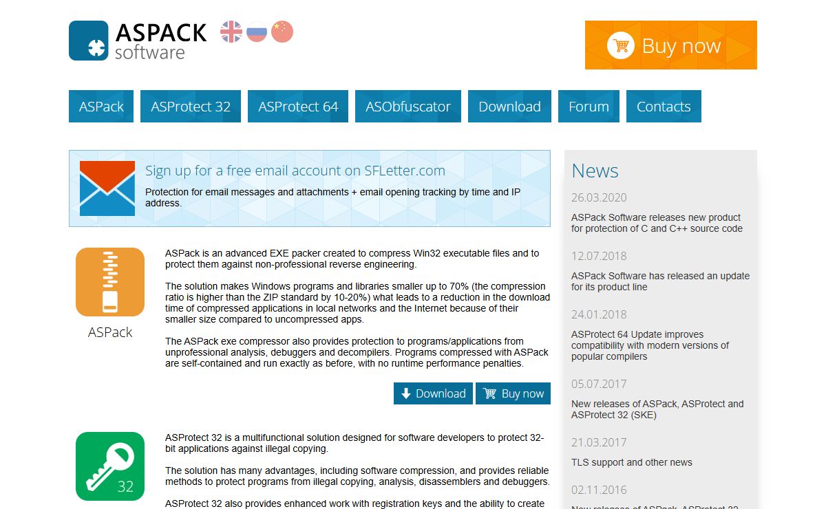 ASPack Software - Application for compression, packing and protection of software