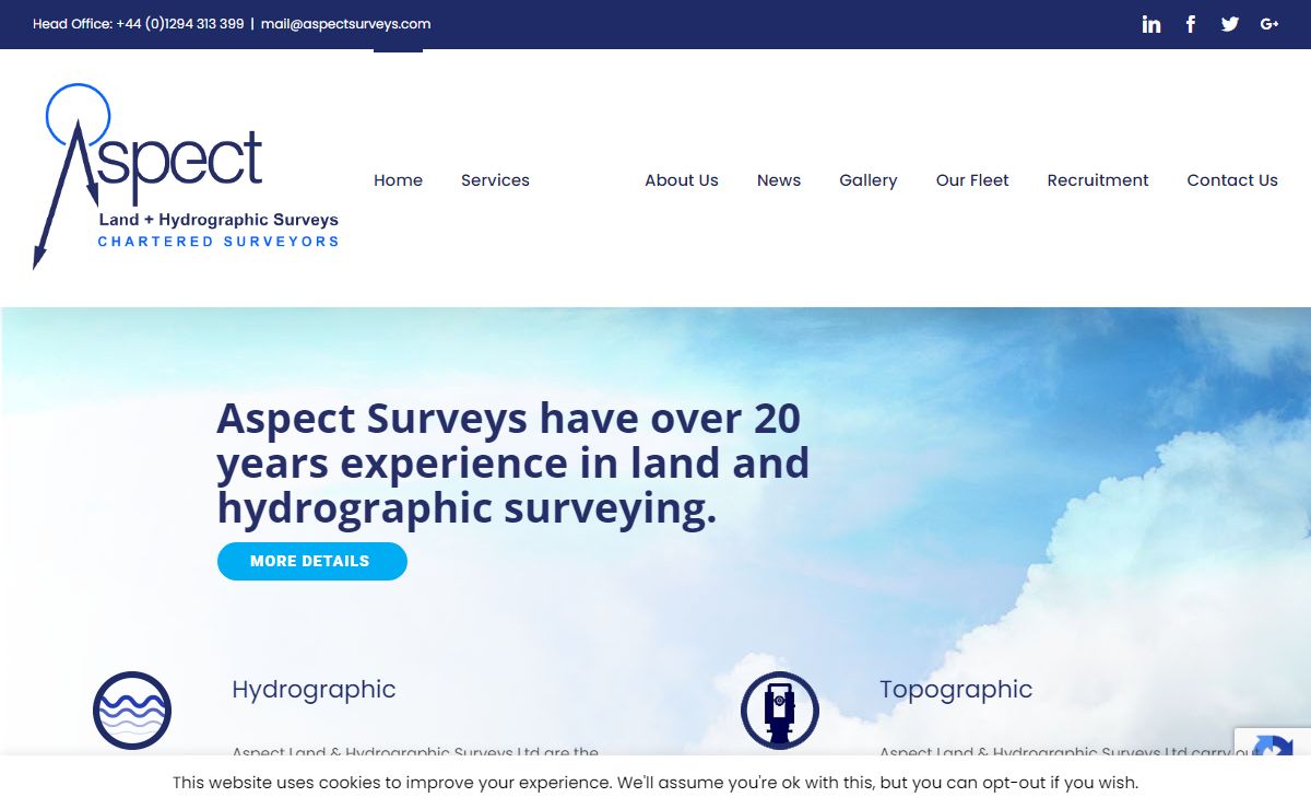 Aspect Land & Hydrographic Surveys – Chartered independent survey company with ISO PAS99 accreditation