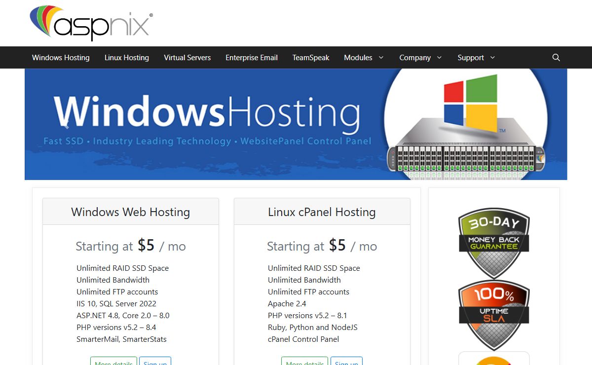 ASPnix Web Hosting – Web Hosting Services, Email Hosting, TeamSpeak Hosting, VPS Hosting, and Dedicated Servers by ASPnix