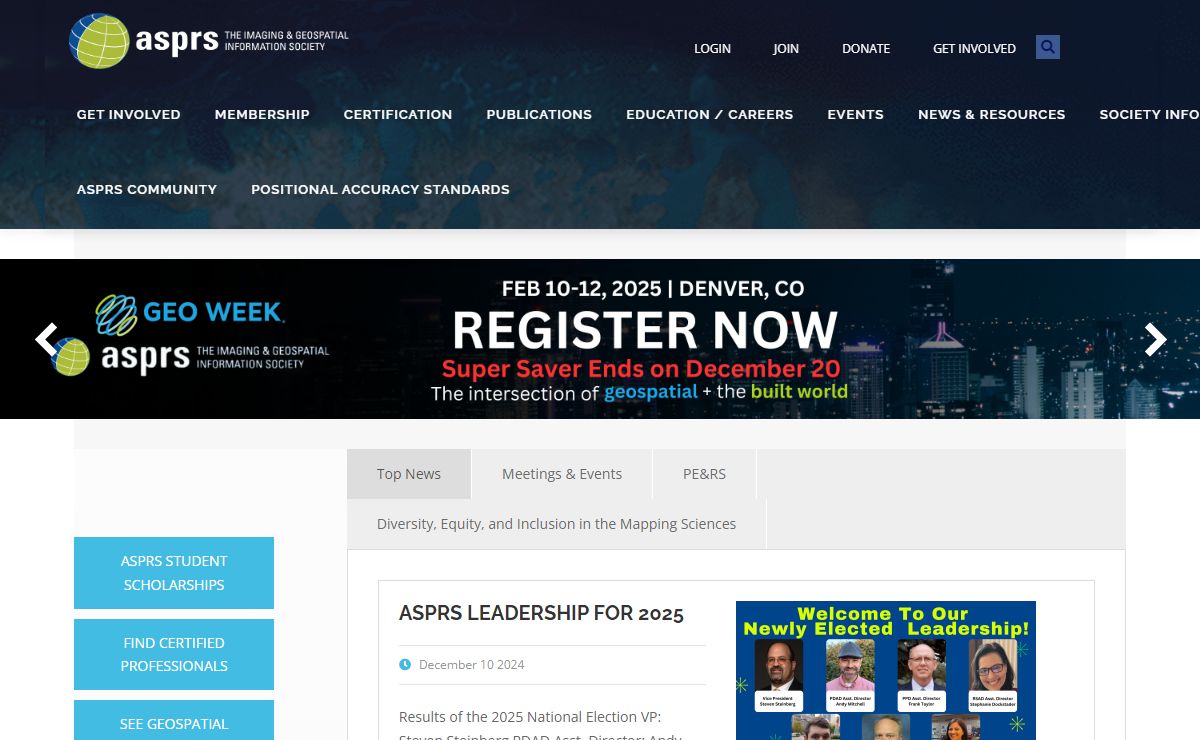 ASPRS – IMAGING AND GEOSPATIAL SOCIETY