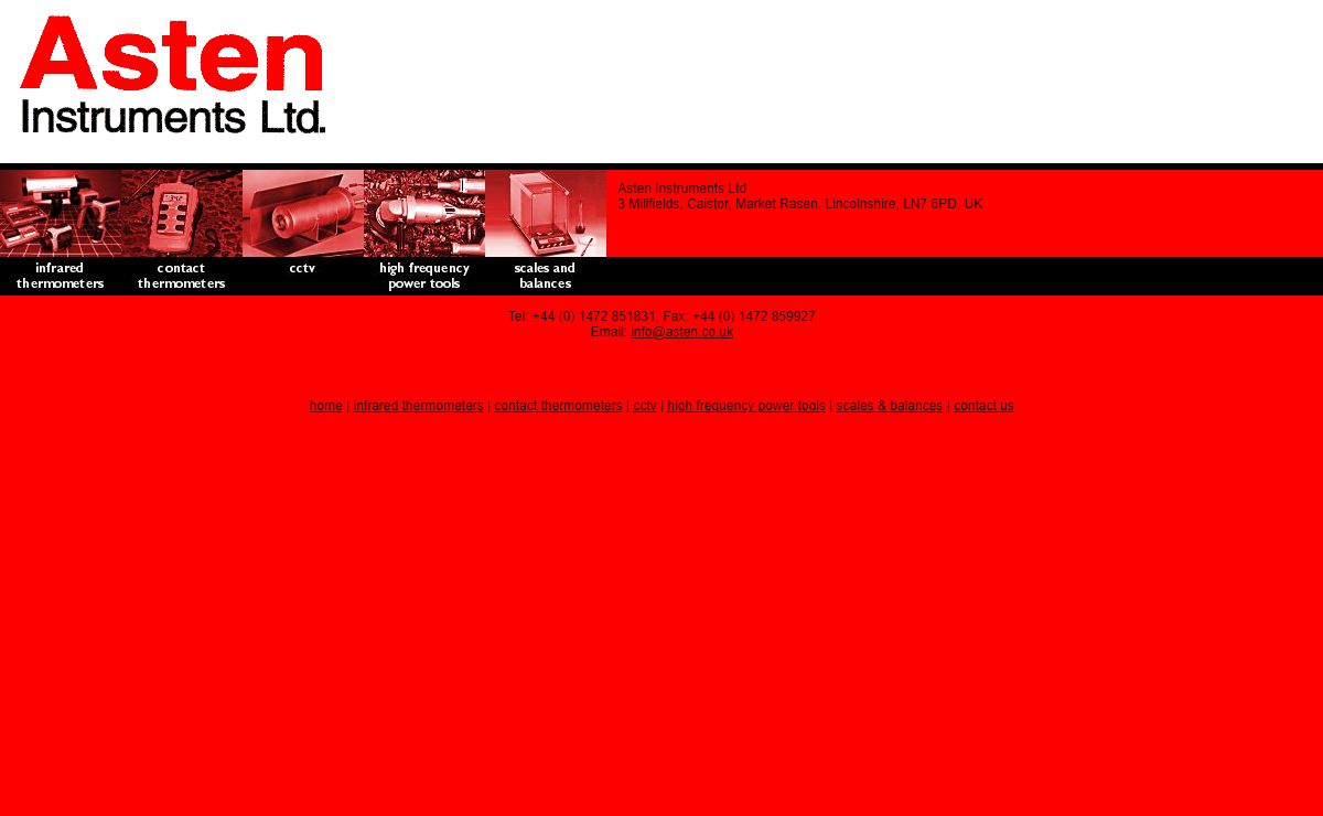 Asten Instruments Ltd for Infrared thermometers, closed circuit television systems, Scales and Balances