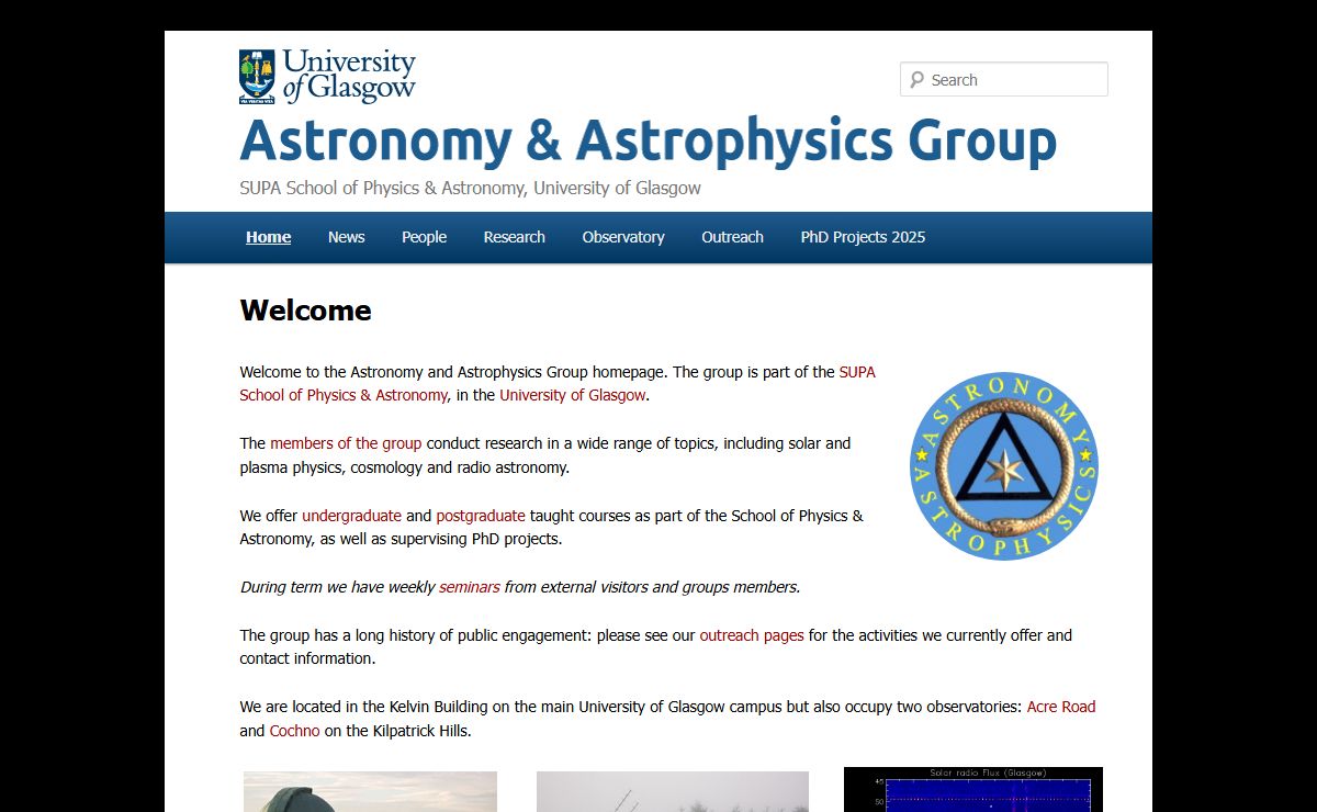 Astronomy & Astrophysics Group | University of Glasgow