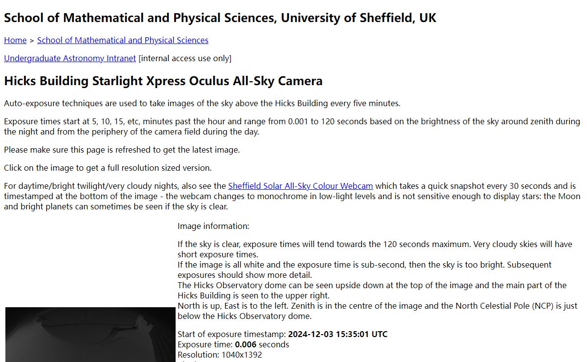 Hicks All-Sky Camera