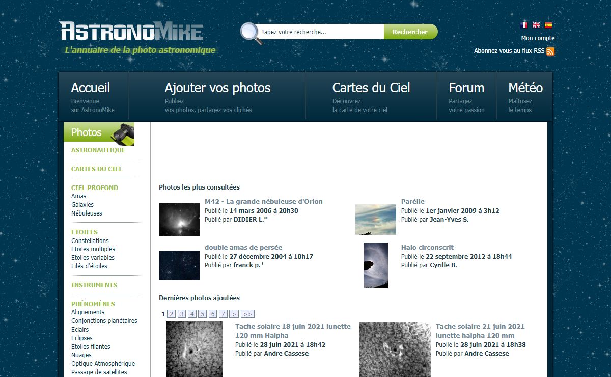 L'annuaire de la photo astronomique - AstronoMike.net - Photos astronomiques