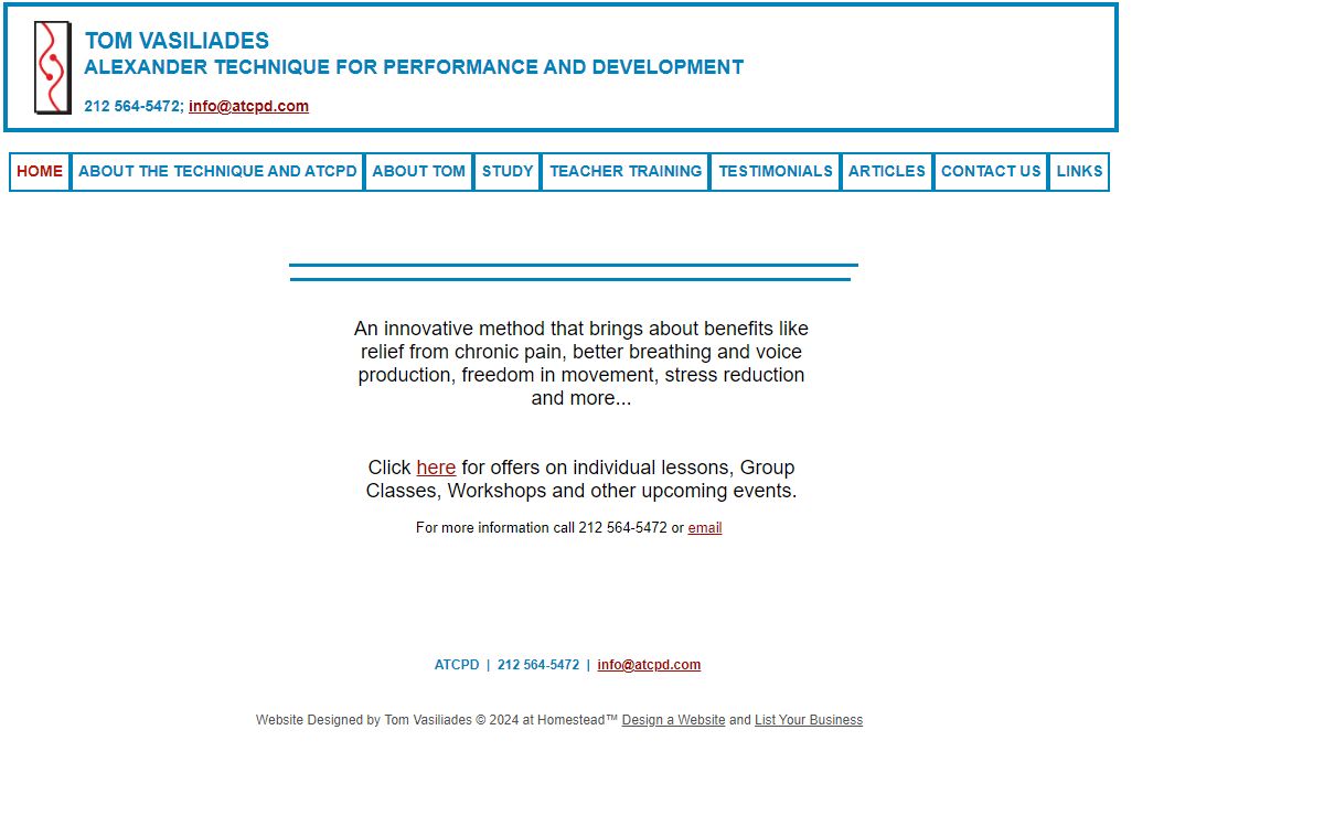Alexander Technique for Performance and Development New York, NY 10003