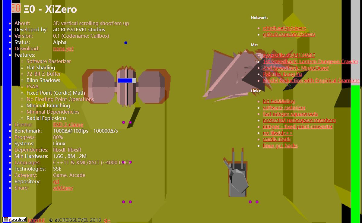 Ξ0 - XiZero - Linux Software Rasterizer - Open Source Software Renderer | atcrosslevel.de