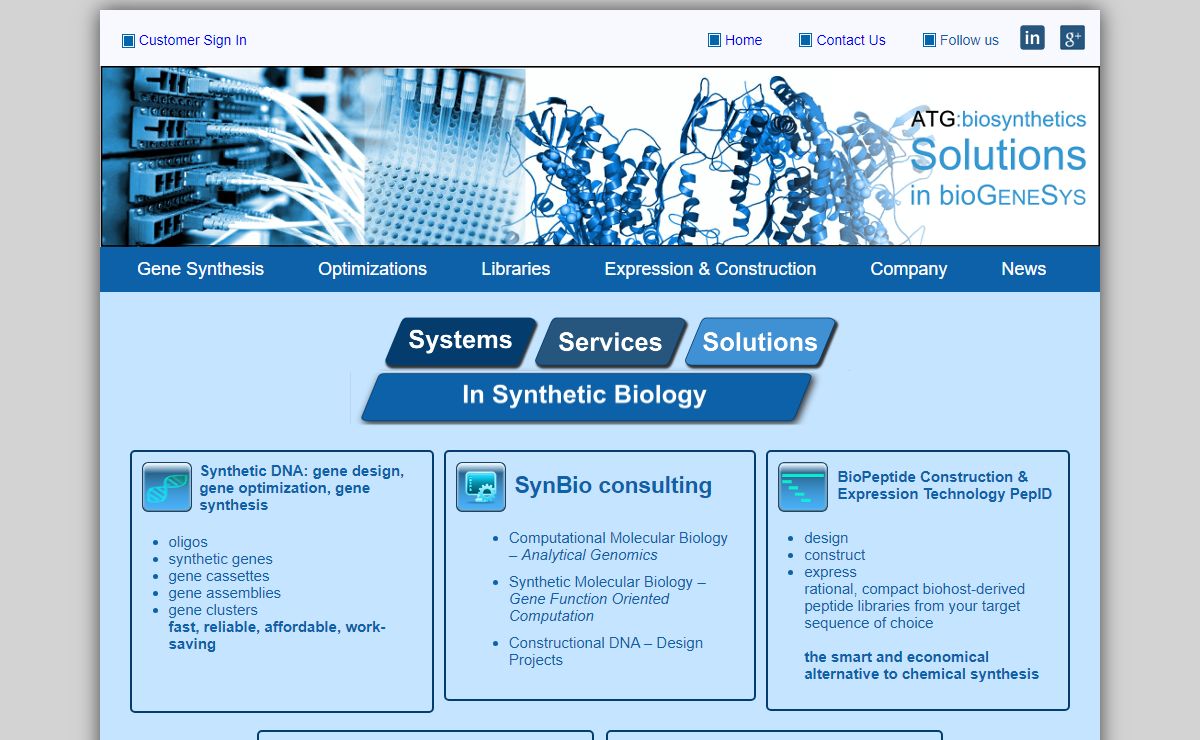 ATG:biosynthetics GmbH - your reliable partner for synthetic biology