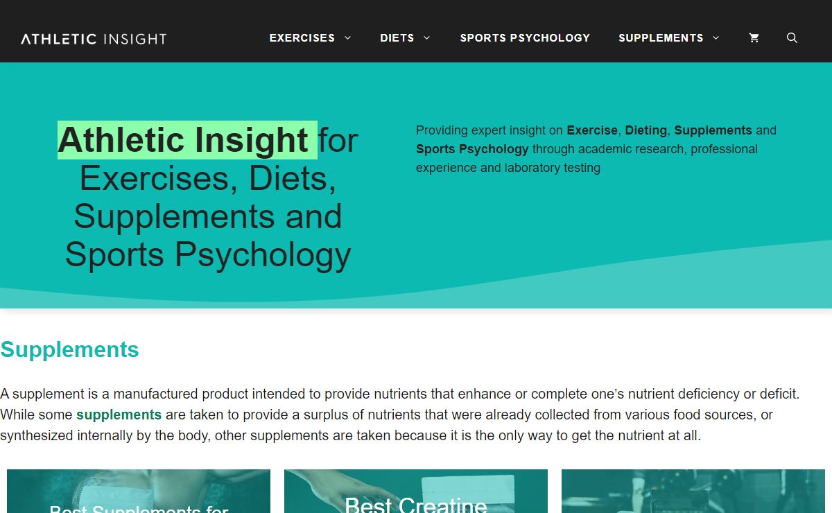 Athletic Insight - Exercises, Supplements, Diets, and Sports Research