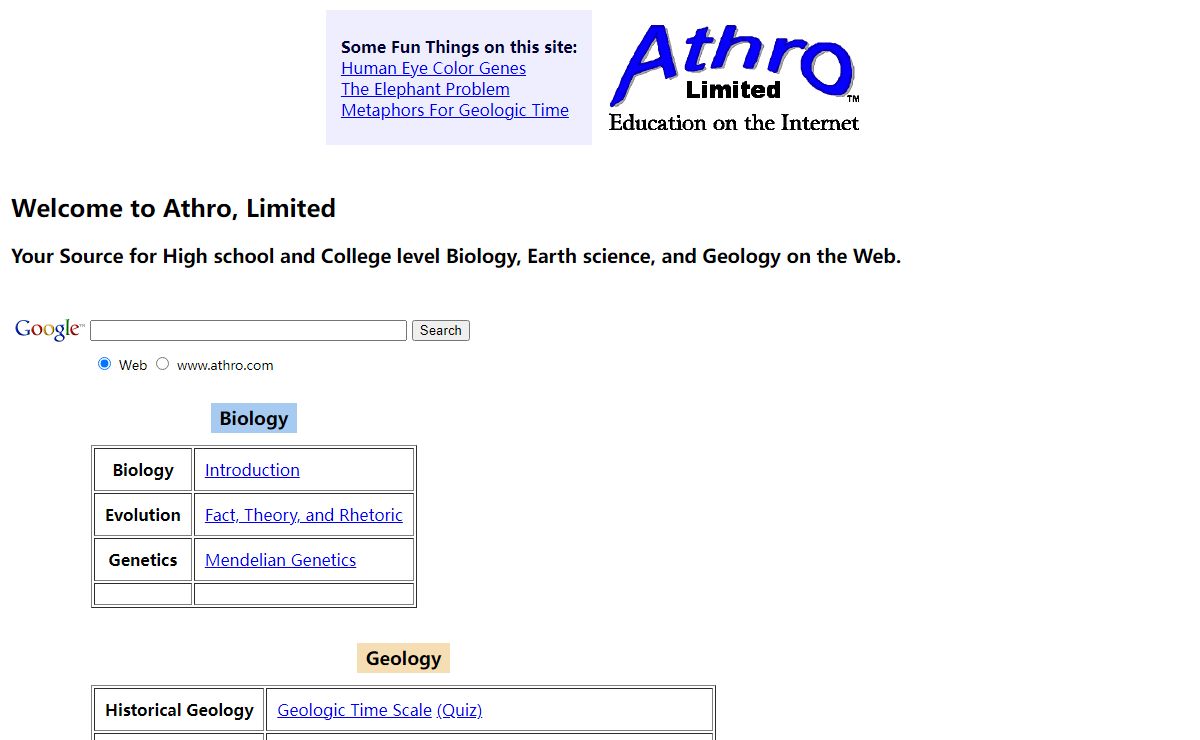 Science Education on the Web - Athro, Limited