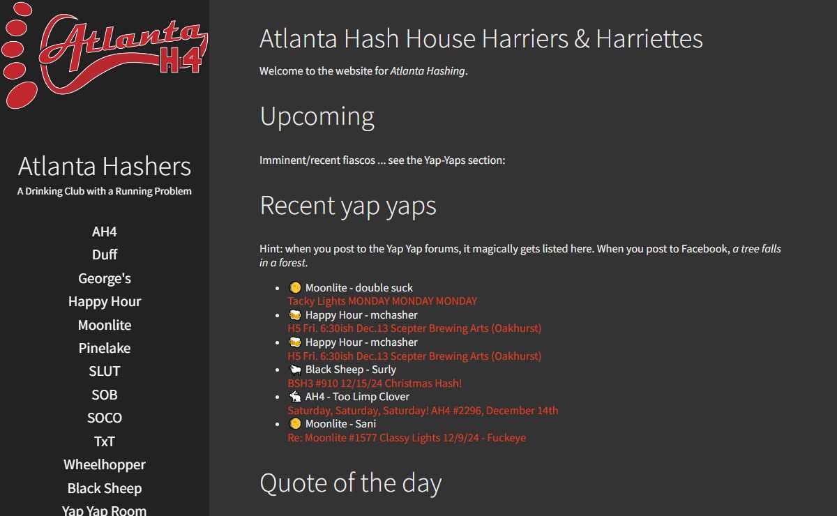 Atlanta Hash – Atlanta Hash House Harriers & Harriettes