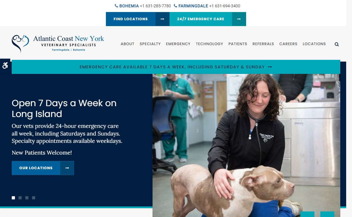 Atlantic Coast New York Veterinary Specialists | Long Island Vets | Open 7 Days a Week