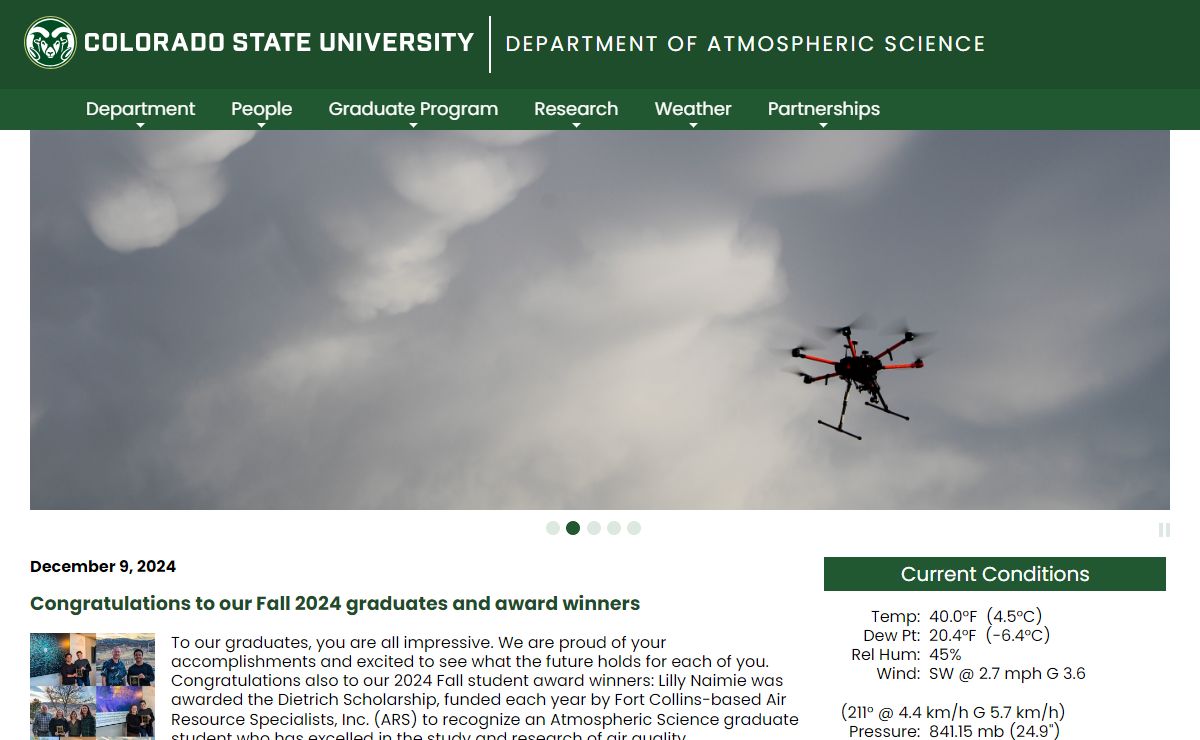 Department of Atmospheric Science | Colorado State University - CSU's top-rated Department of Atmospheric Science focuses on graduate education, cutting-edge research, and public service.Department of Atmospheric Science | Colorado State University