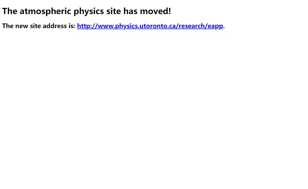 Atmospheric Physics at U of T -- redirect