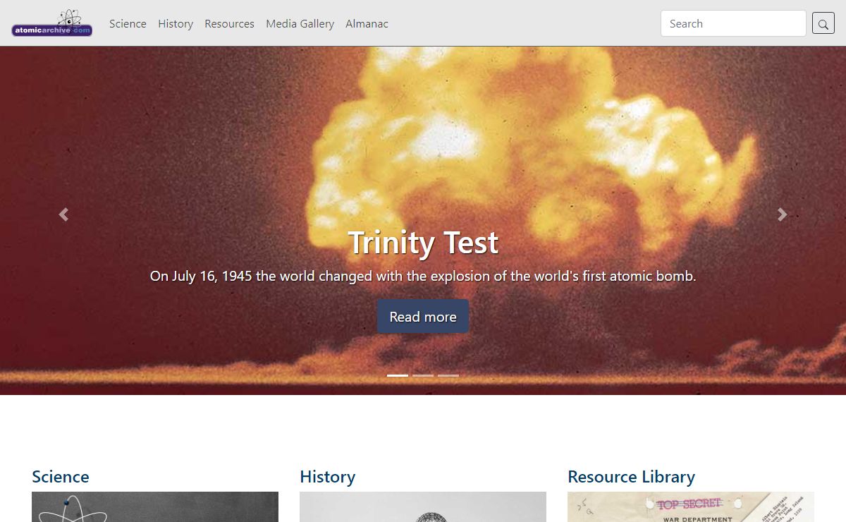 atomicarchive.com: Exploring the History, Science, and Consequences of the Atomic Bomb