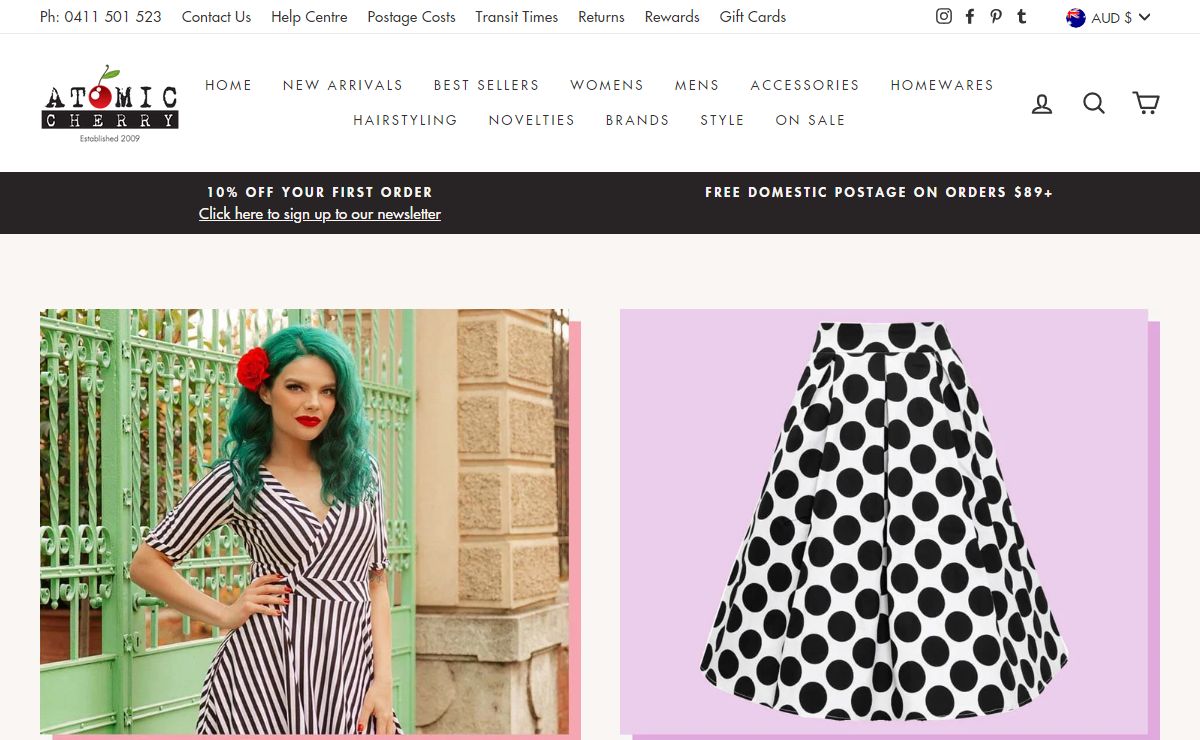 Atomic Cherry | Retro, Rockabilly, 1940s, 1950s Fashion in Australia