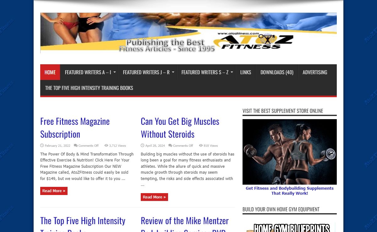 AtoZfitness - Free Fitness Magazine - Publishing Only The best Fitness Articles & The Best FItness Products