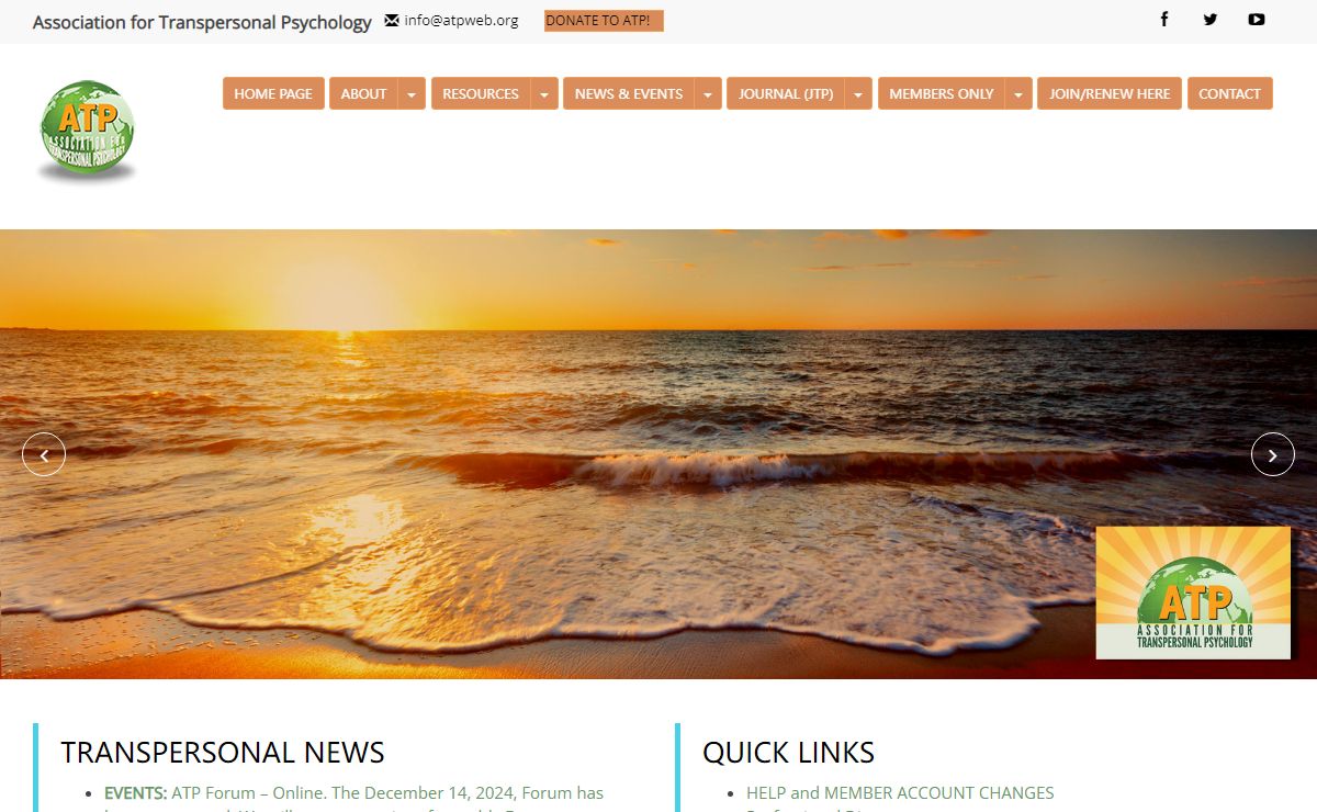 The Association for Transpersonal Psychology promoting a vision of the universe as sacred.