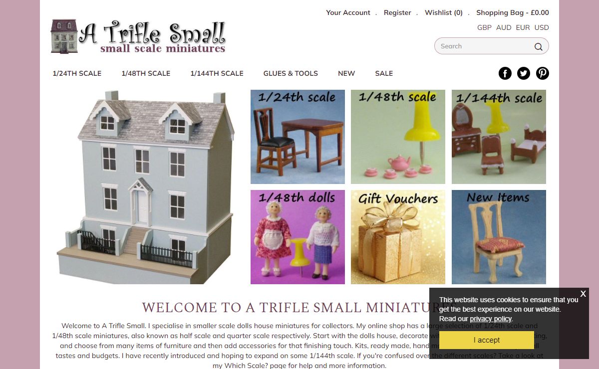 A Trifle Small - Dolls House Miniatures in 1/24th scale and 1/48th scale