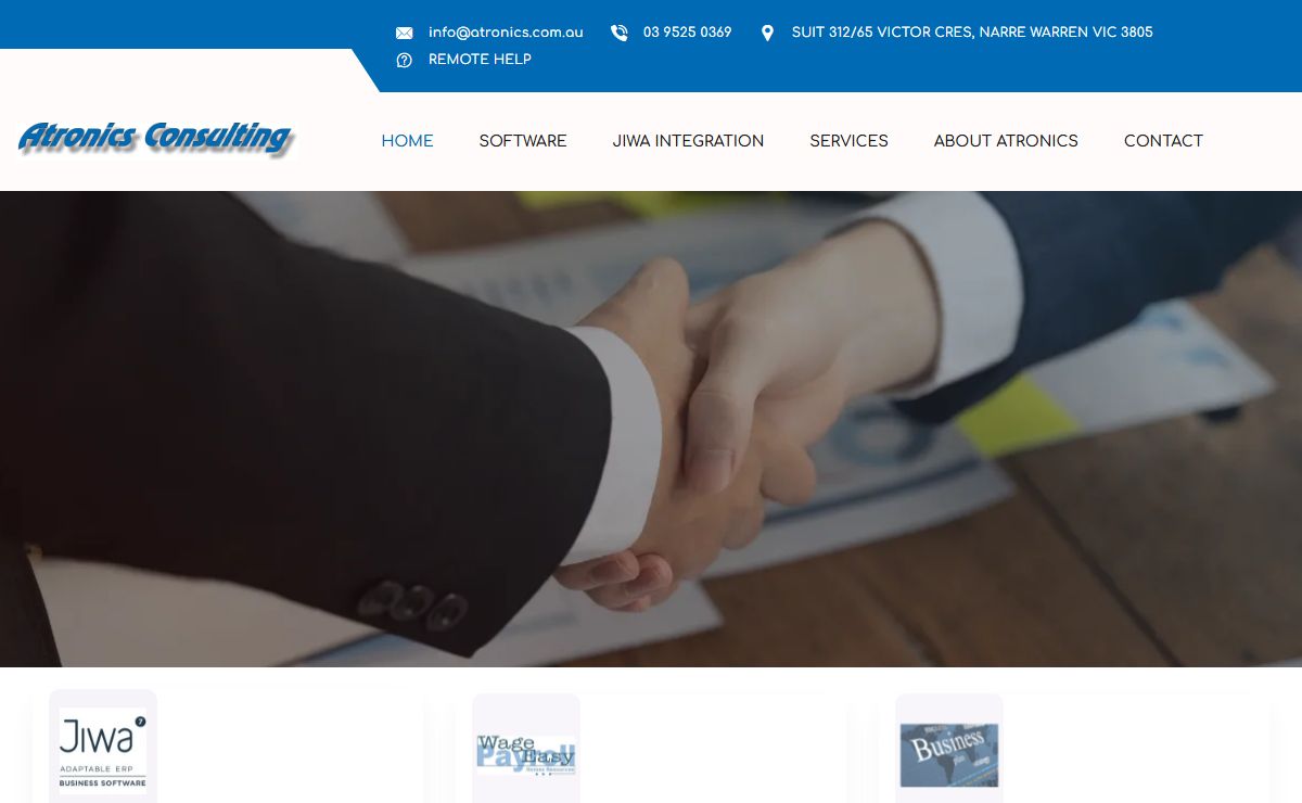 Atronics Consulting - Jiwa Financials Support, Training, Customisation