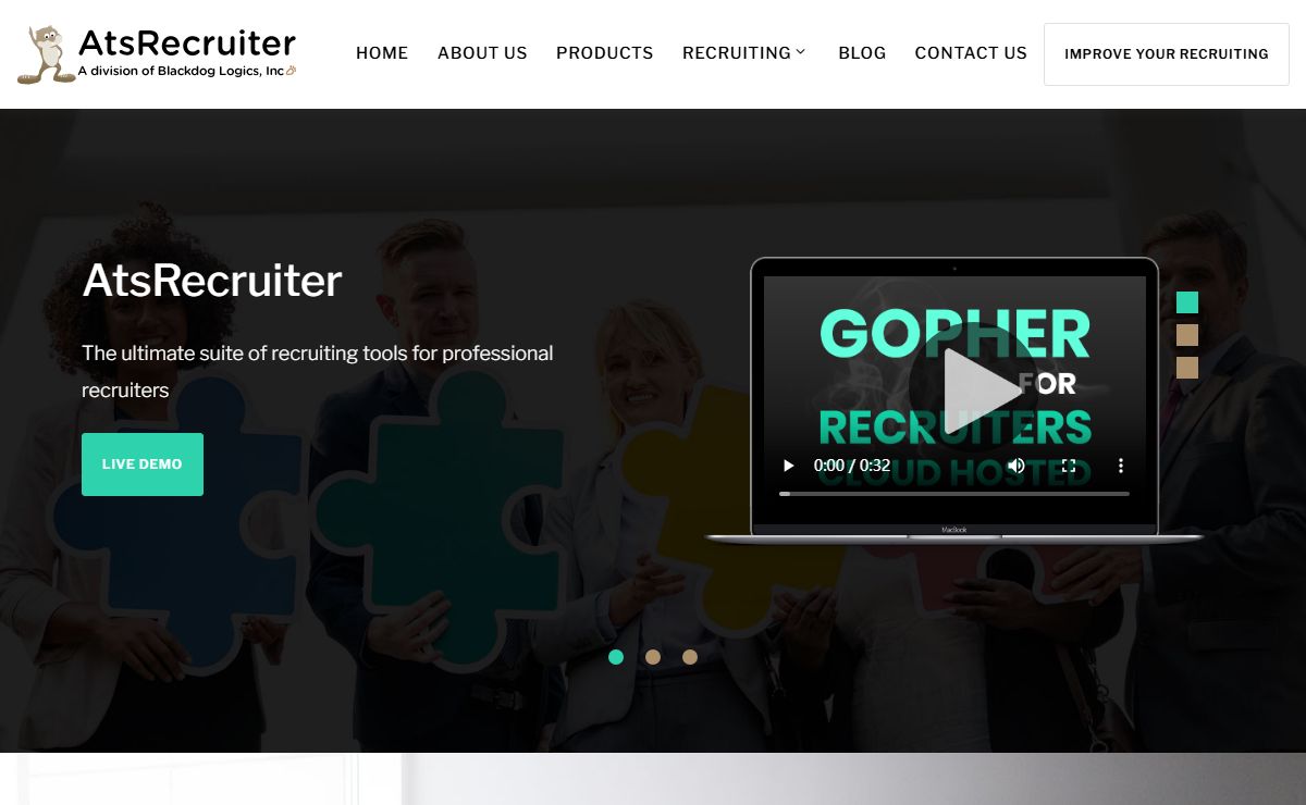 Recruiting Software with applicant tracking for staffing and executive search with resume database - home page