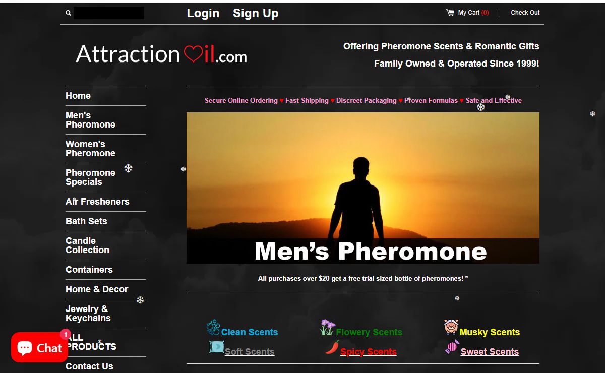 Pheromone Oil Scents & Romantic Gifts ❤ AttractionOil.com