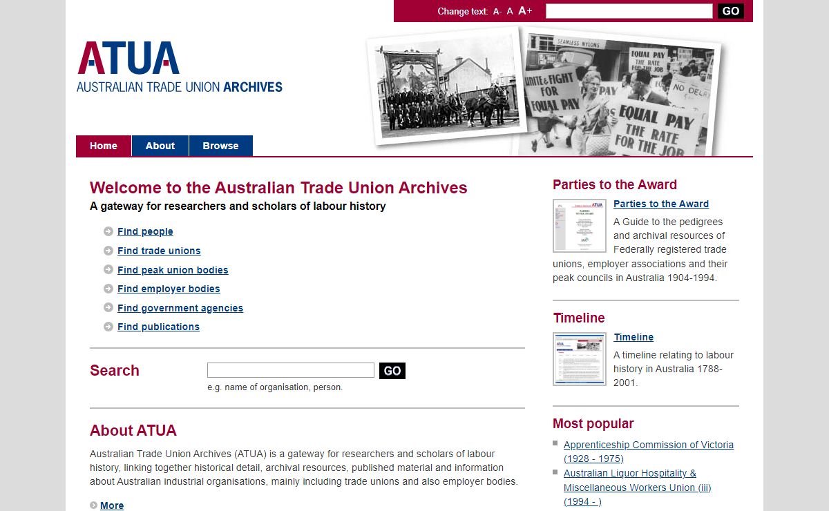 Home - Australian Trade Union Archives