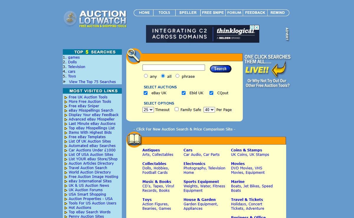 Auction search and comparison Site for UK online auctions - Free Auction Tools