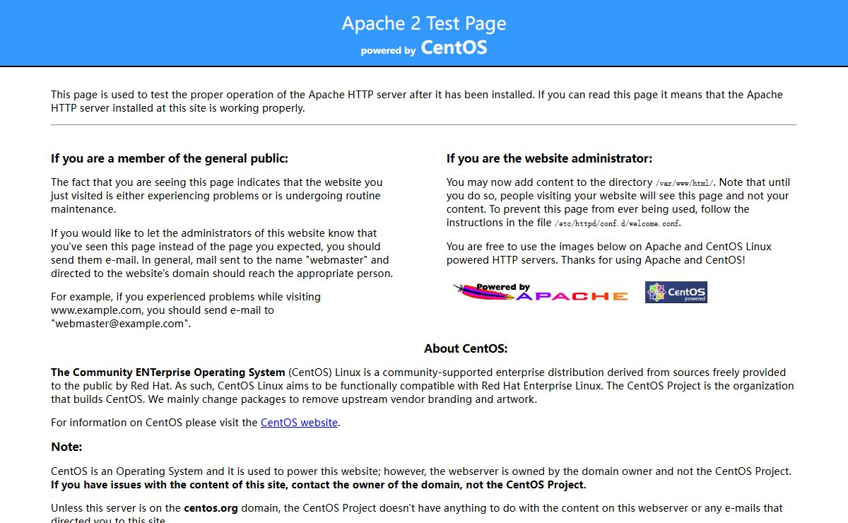 Apache HTTP Server Test Page powered by CentOS