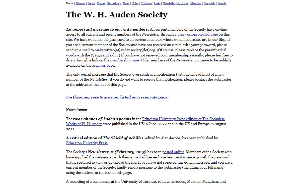 The W. H. Auden Society