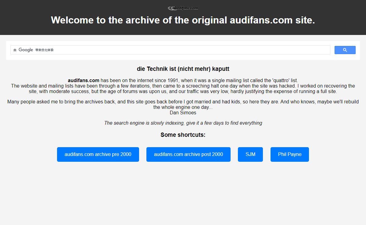 The (temporary) home of audifans.com