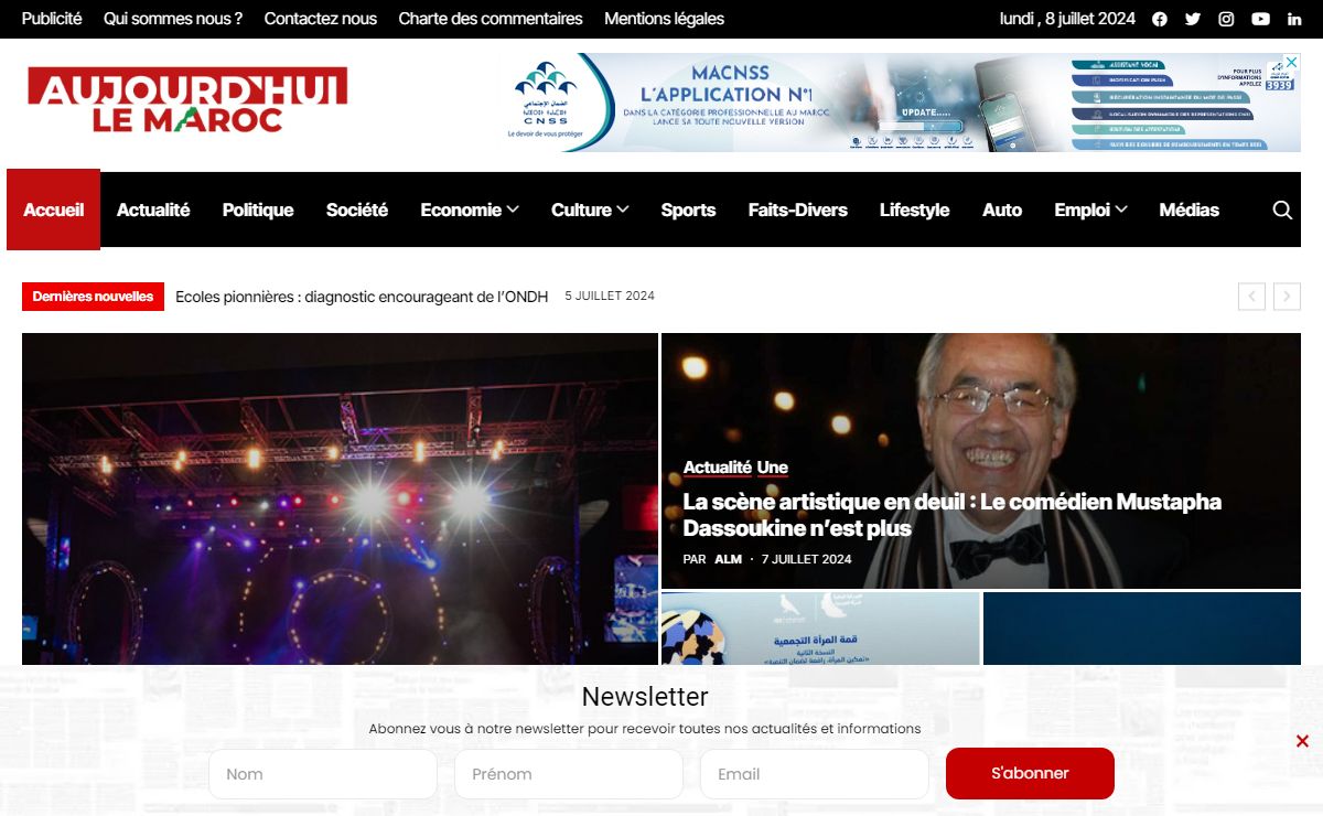 Aujourd'hui le Maroc – Les articles du journal et toute l'actualité en continu