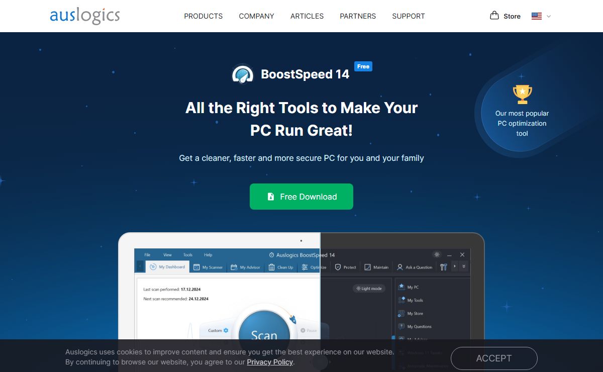 Trusted PC Optimization Software Provider Since 2008 — Auslogics