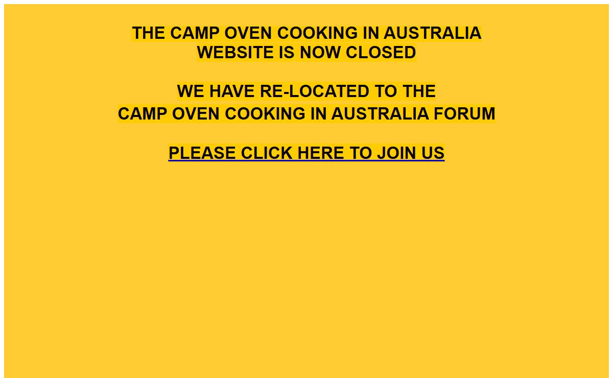 CAMP OVENCOOKING IN AUSTRALIA