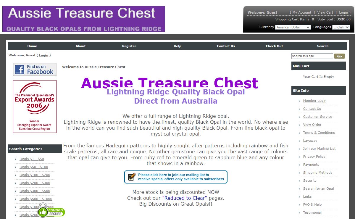 Aussie Treasure Chest Shopping Cart - Welcome to Aussie Treasure Chest