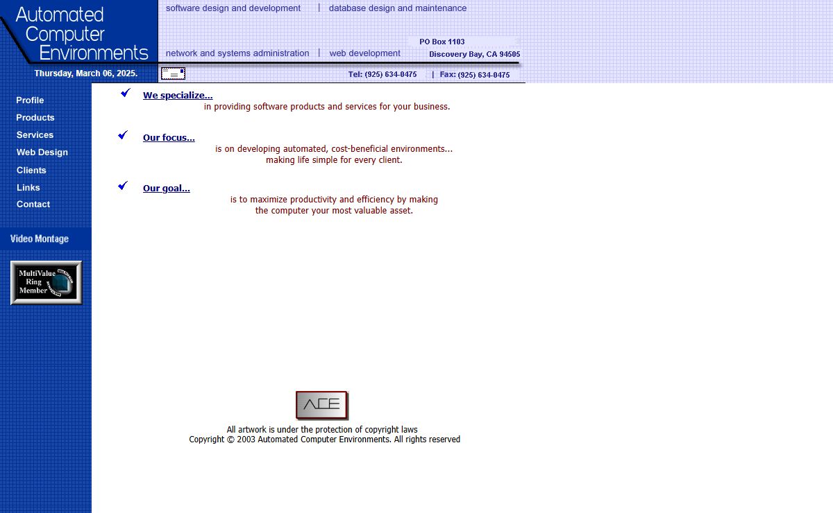 Automated Computer Environments --- "Software for Success"