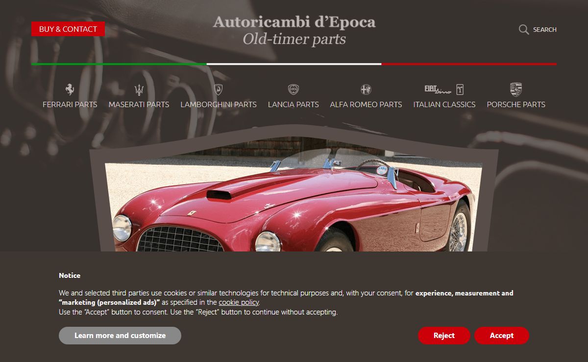 Ferrari parts for your vintage and italian sports cars