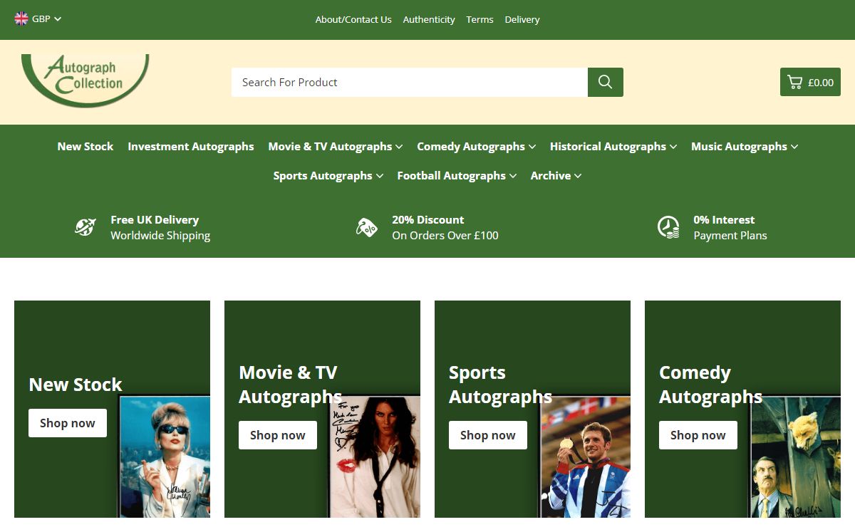 Autographs For Sale - Autograph Collection