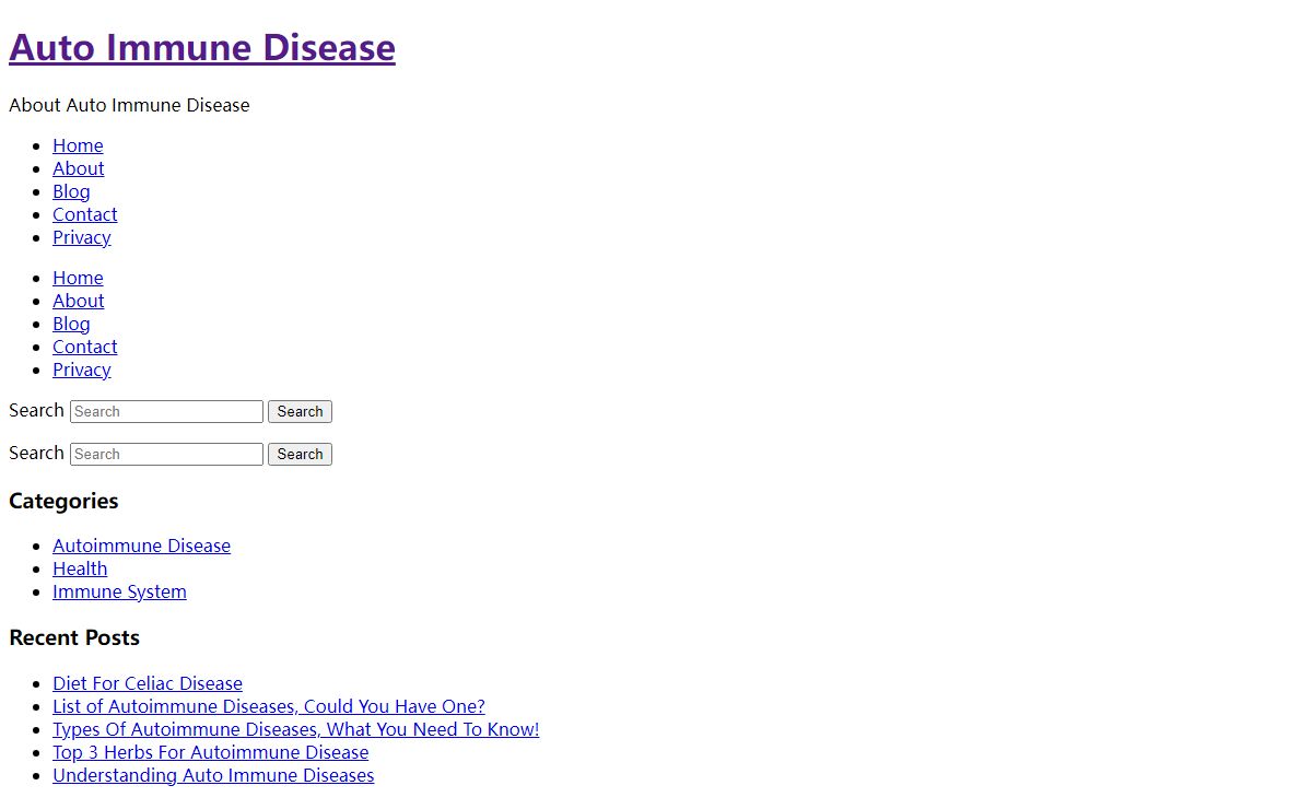 Auto Immune Disease | Home