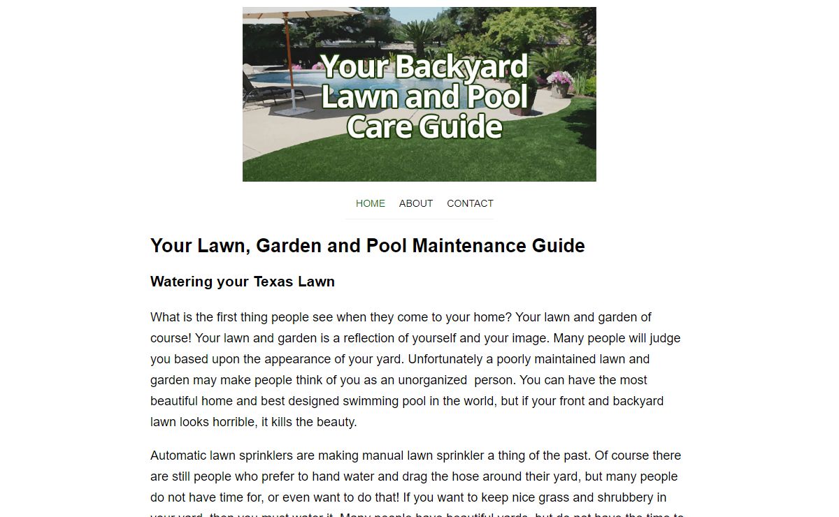 Lawn and Backyard Pool Care
