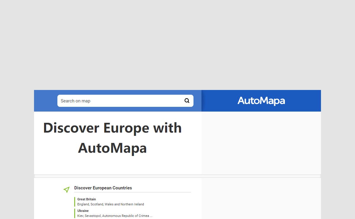 Discover Europe with AutoMapa