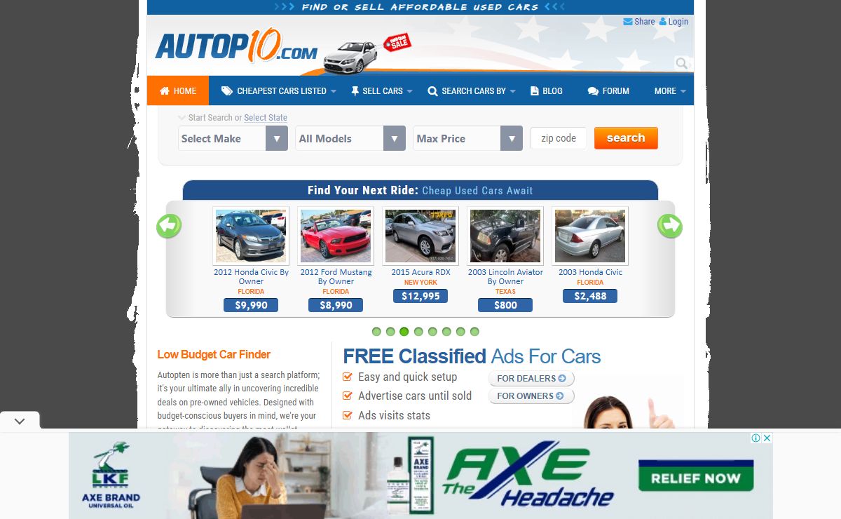 Autopten Car Finder: Used Cars Free Classified Ads