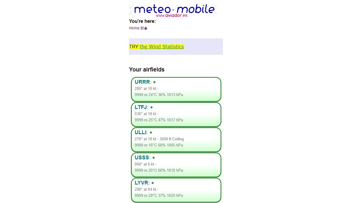 Aviation Weather for pilots | Meteo·Mobile Aviation Weather