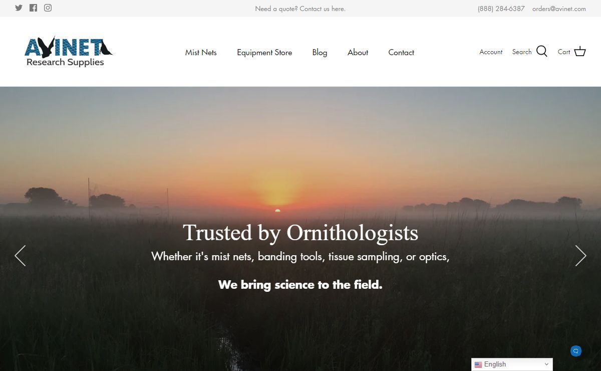 Avinet Research Supplies | Research Gear for the Field Biologist