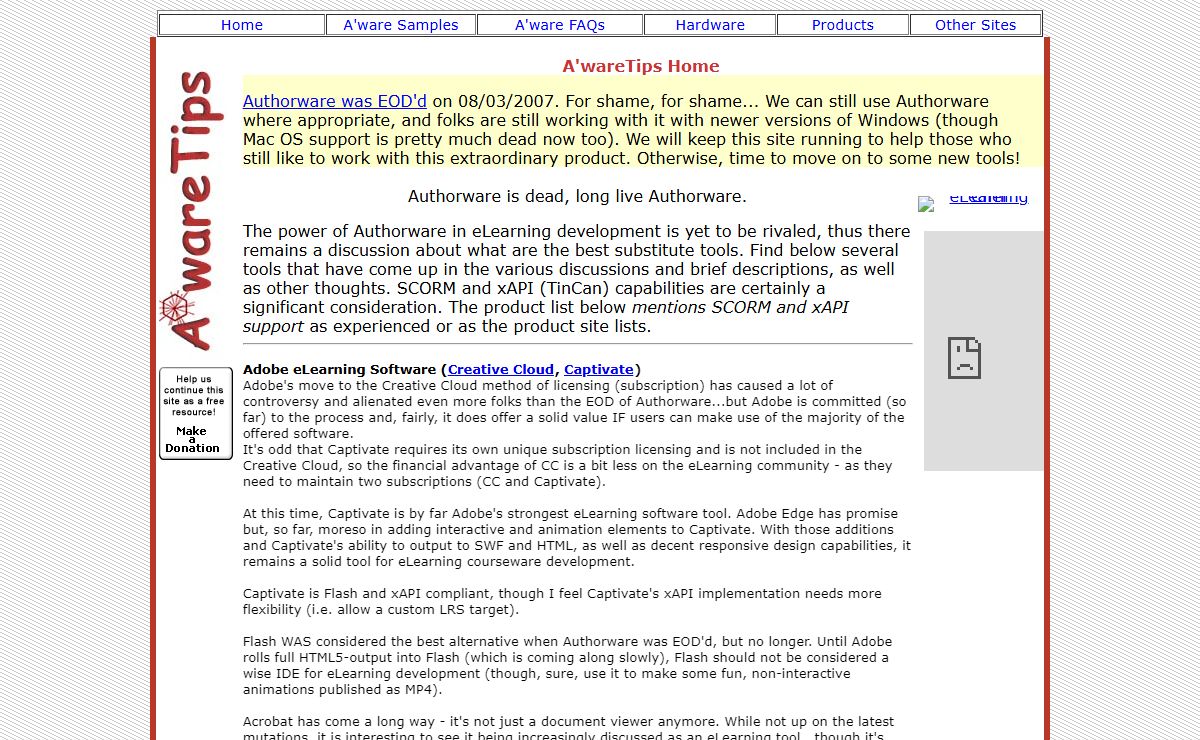 A'ware Tips - Samples, Examples, Tips, Products, and FAQs for Authorware Development