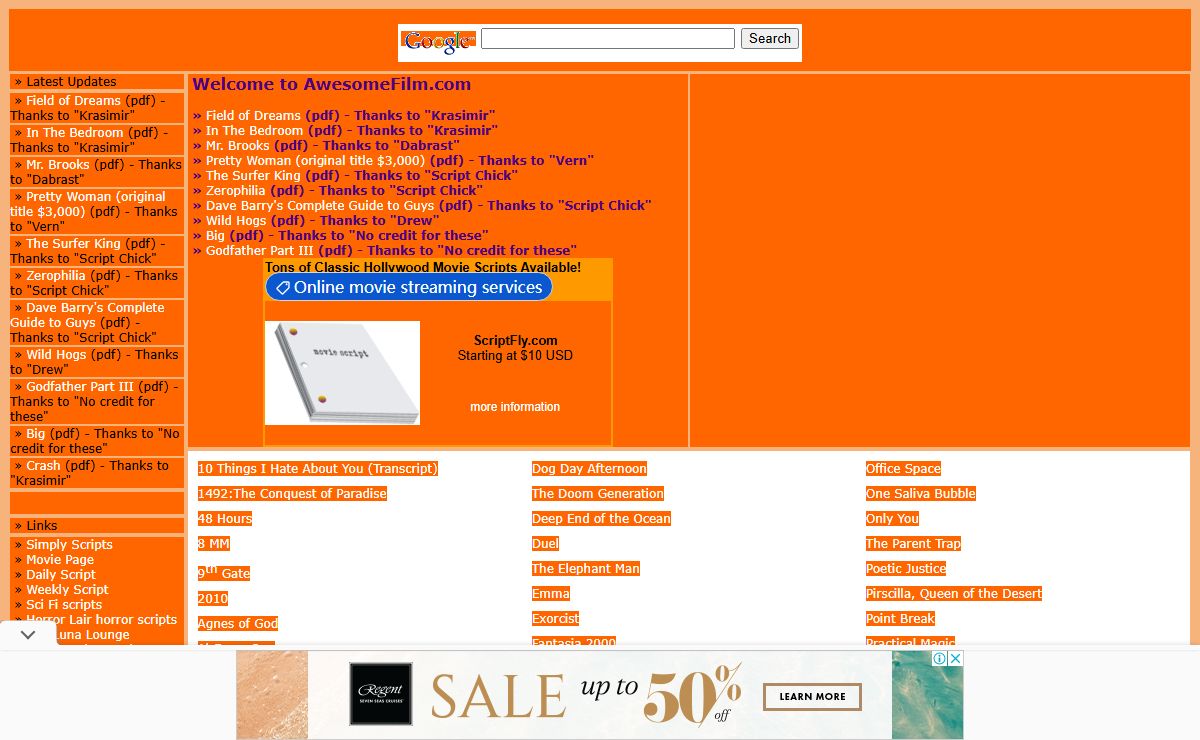 Awesome Movie Scripts and Screenplays