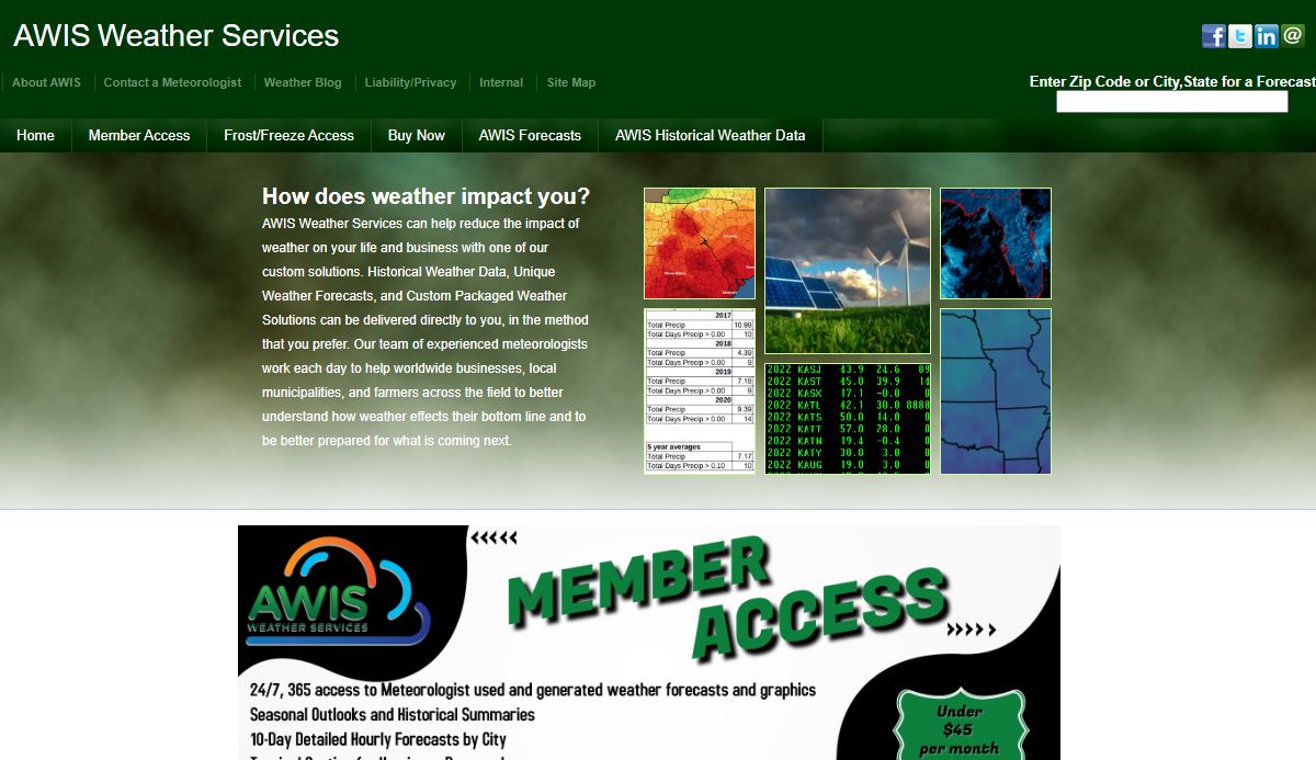 AWIS Weather Services - Climate Consulting Services, Real Time Weather Feed, Weather Data
